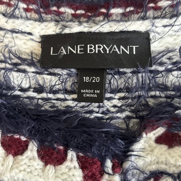 Lane Bryant Open Front Cardigan Sweater Eyelash Knit Ivory Blue Women's Sz 18/20 - Picture 6 of 11